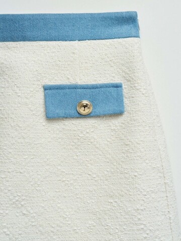 Salsa Jeans Slimfit Hose 'Tweed Skort With Denim Belt'‌‌‌‌‌‌‌ in Weiß