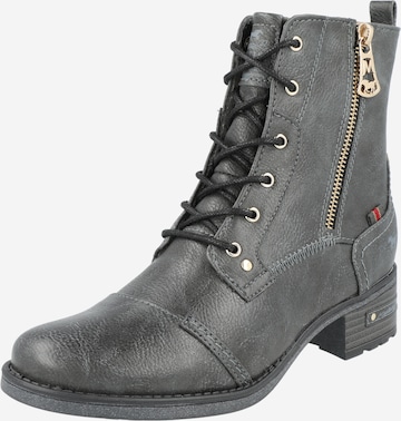 MUSTANG Lace-Up Ankle Boots in Grey: front