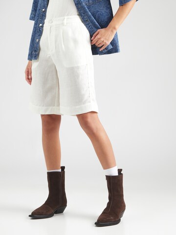 Copenhagen Muse Loose fit Pleat-front trousers 'NATULI' in White: front