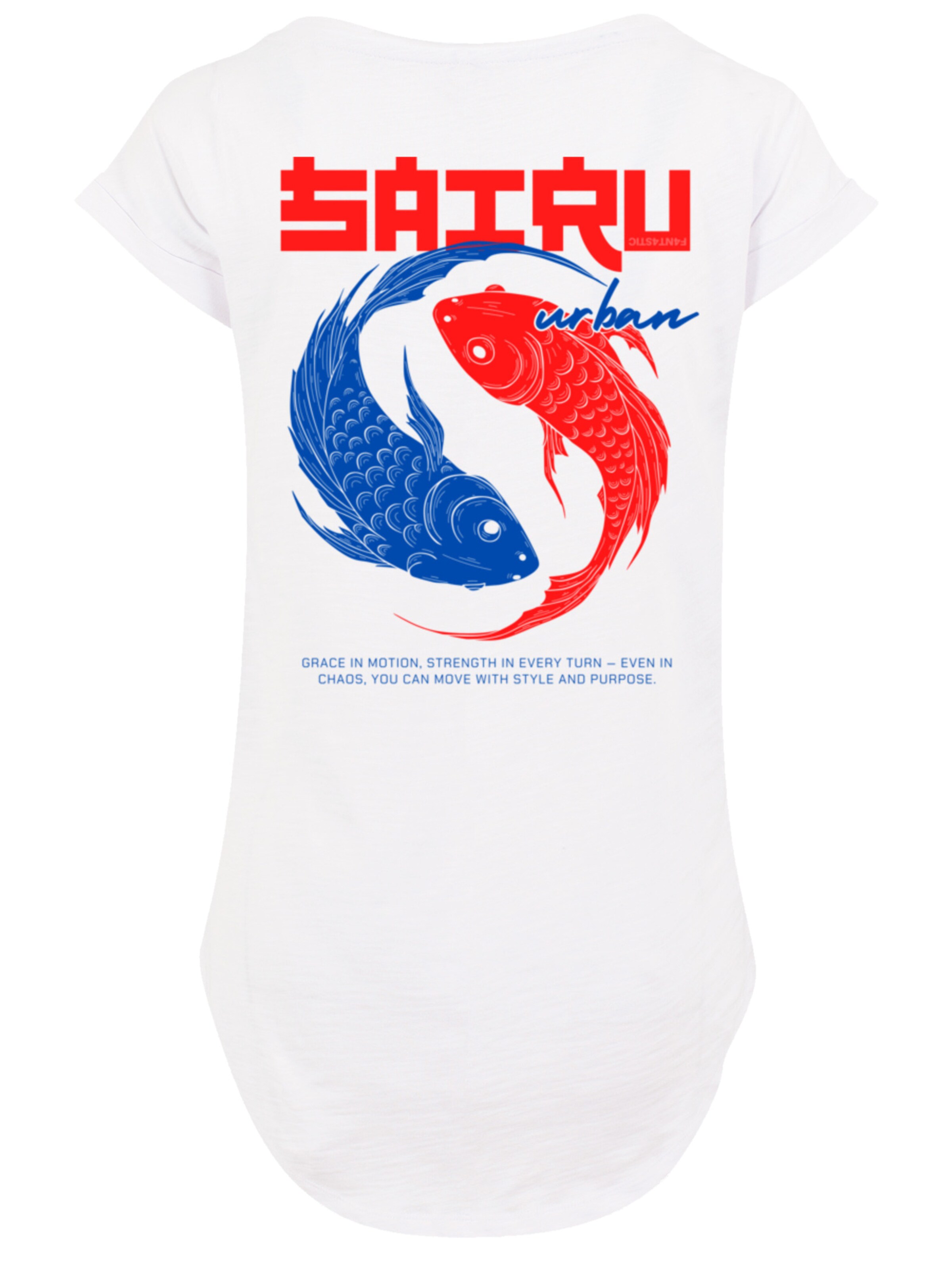 F4NT4STIC Shirt 'Koi Fish Japan Streetstyle' in White