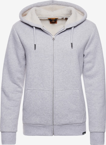 Superdry Zip-Up Hoodie in Grey: front