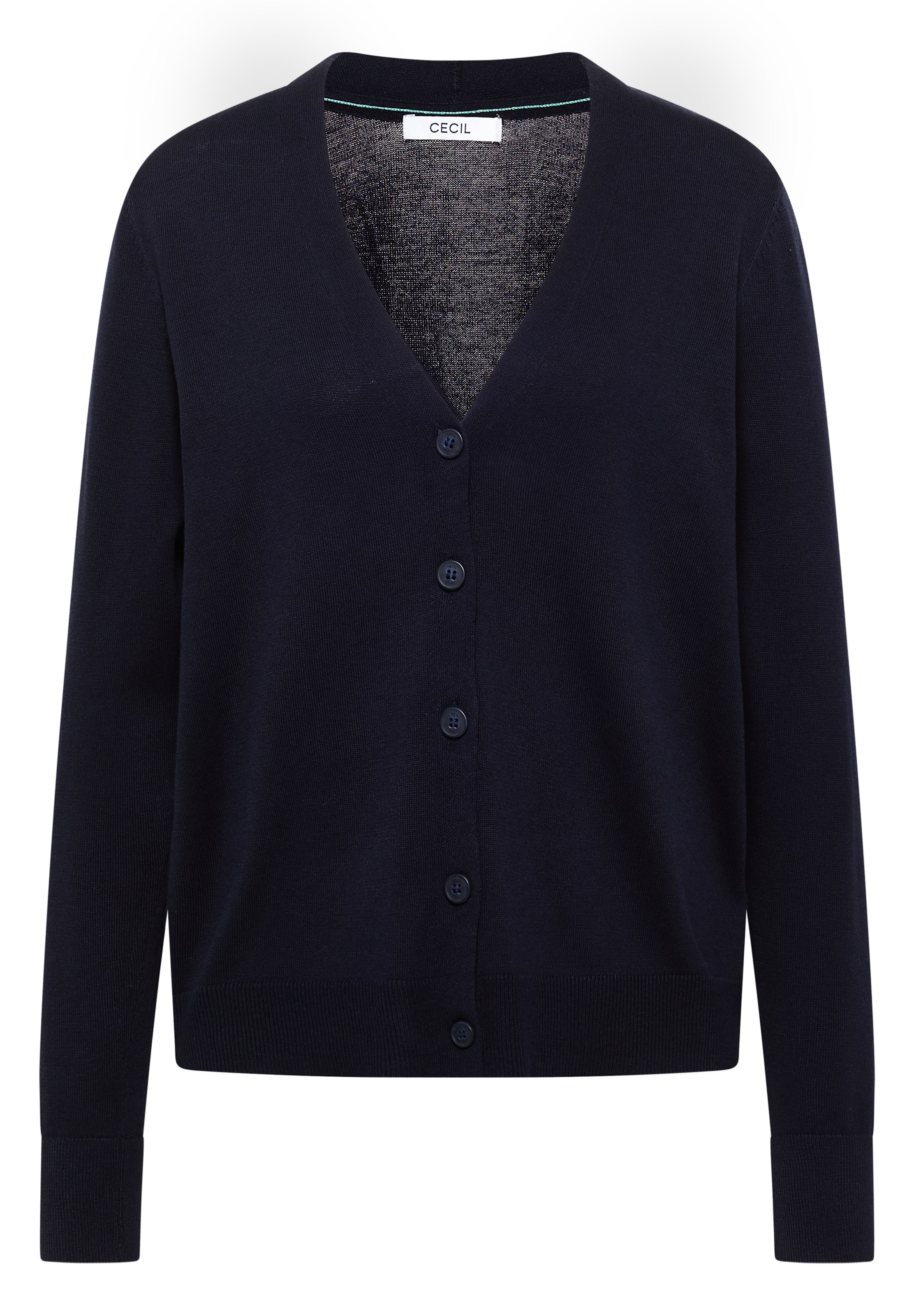 CECIL Cardigan mit V-Neck und Knopfleiste in Blau: Vorderseite