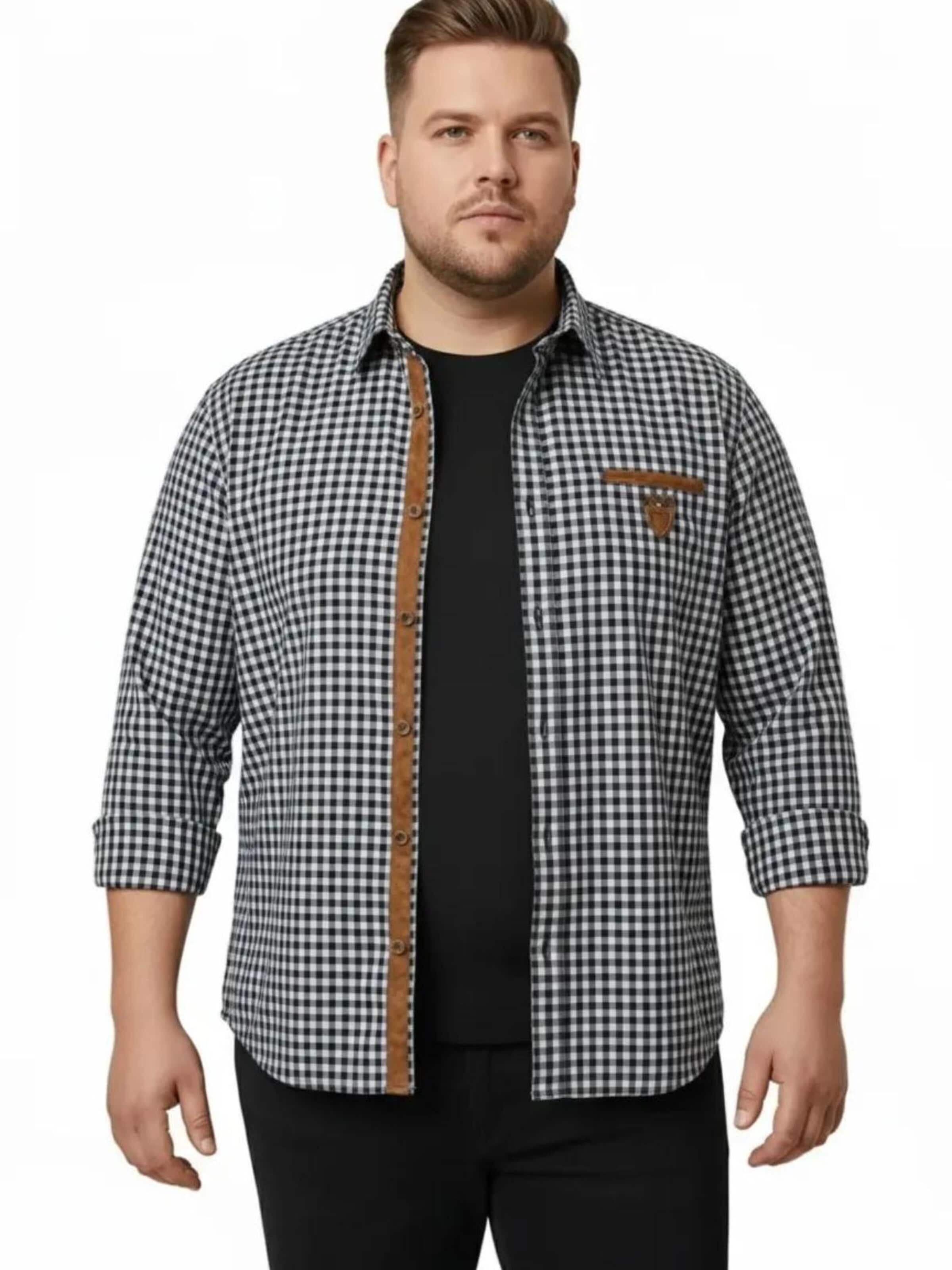Lavecchia Comfort Fit Paita 'LV-1981 Übergrößen' värissä musta: etupuoli