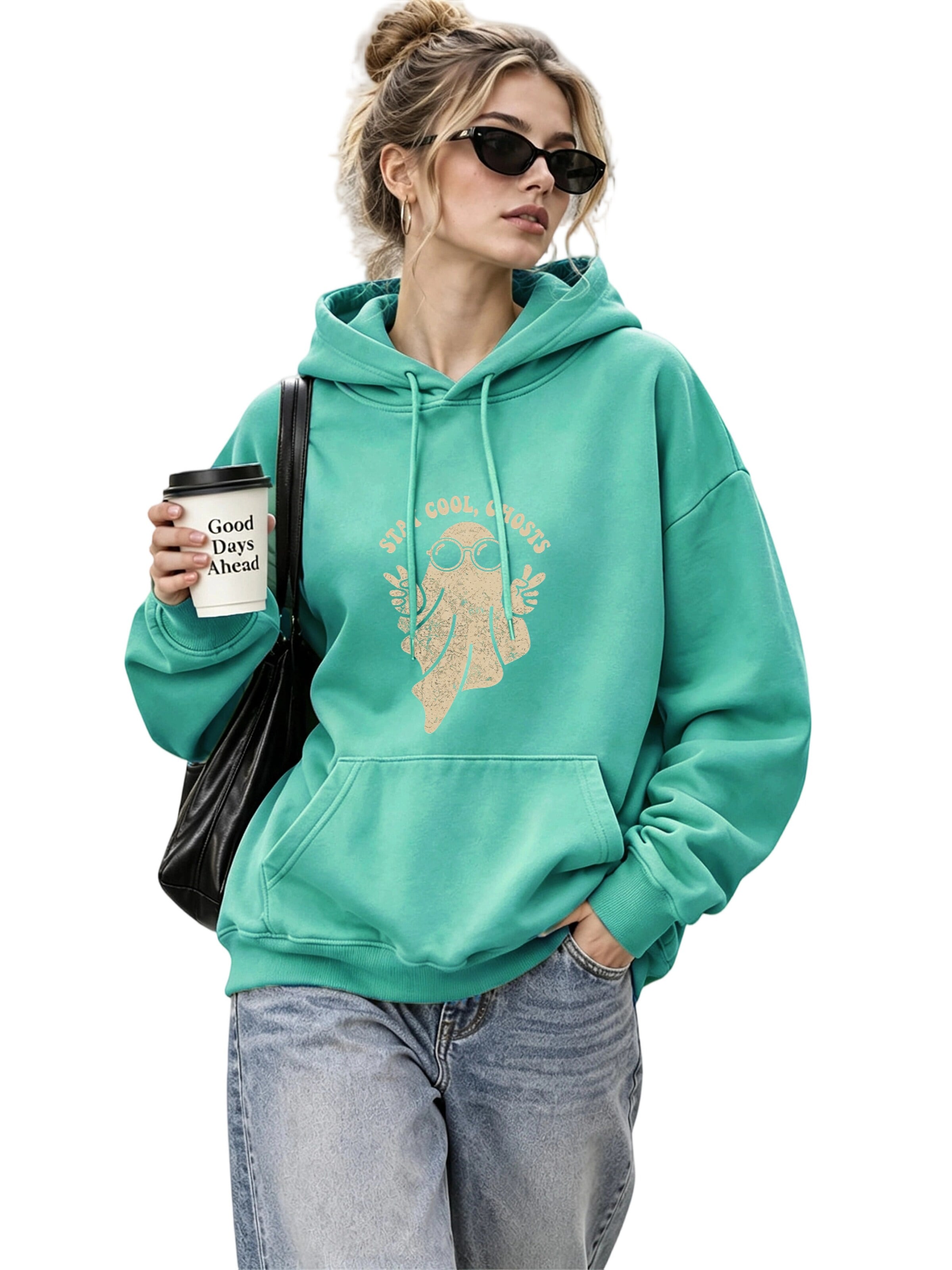 GORHEY Sweatshirt in Groen: voorkant