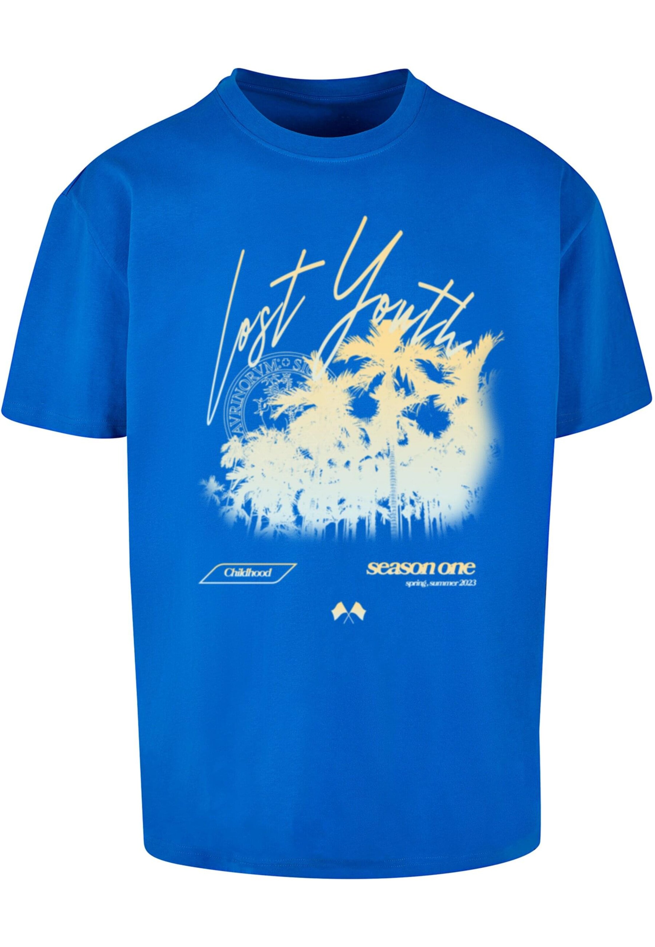 Lost Youth Tričko 'Palm' – modrá: přední strana