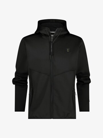 SUPERREBEL® GEAR Trainingsjacke 'JAMES_' in Schwarz: Vorderseite