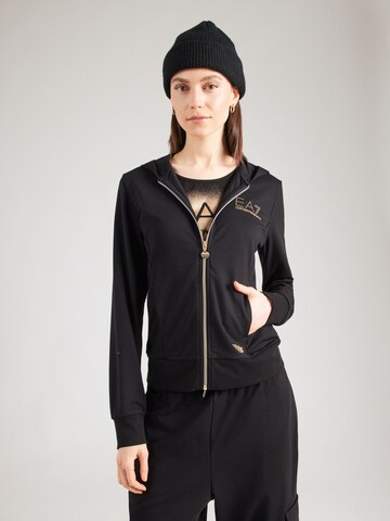 Giacca di felpa di EA7 Emporio Armani in nero: frontale