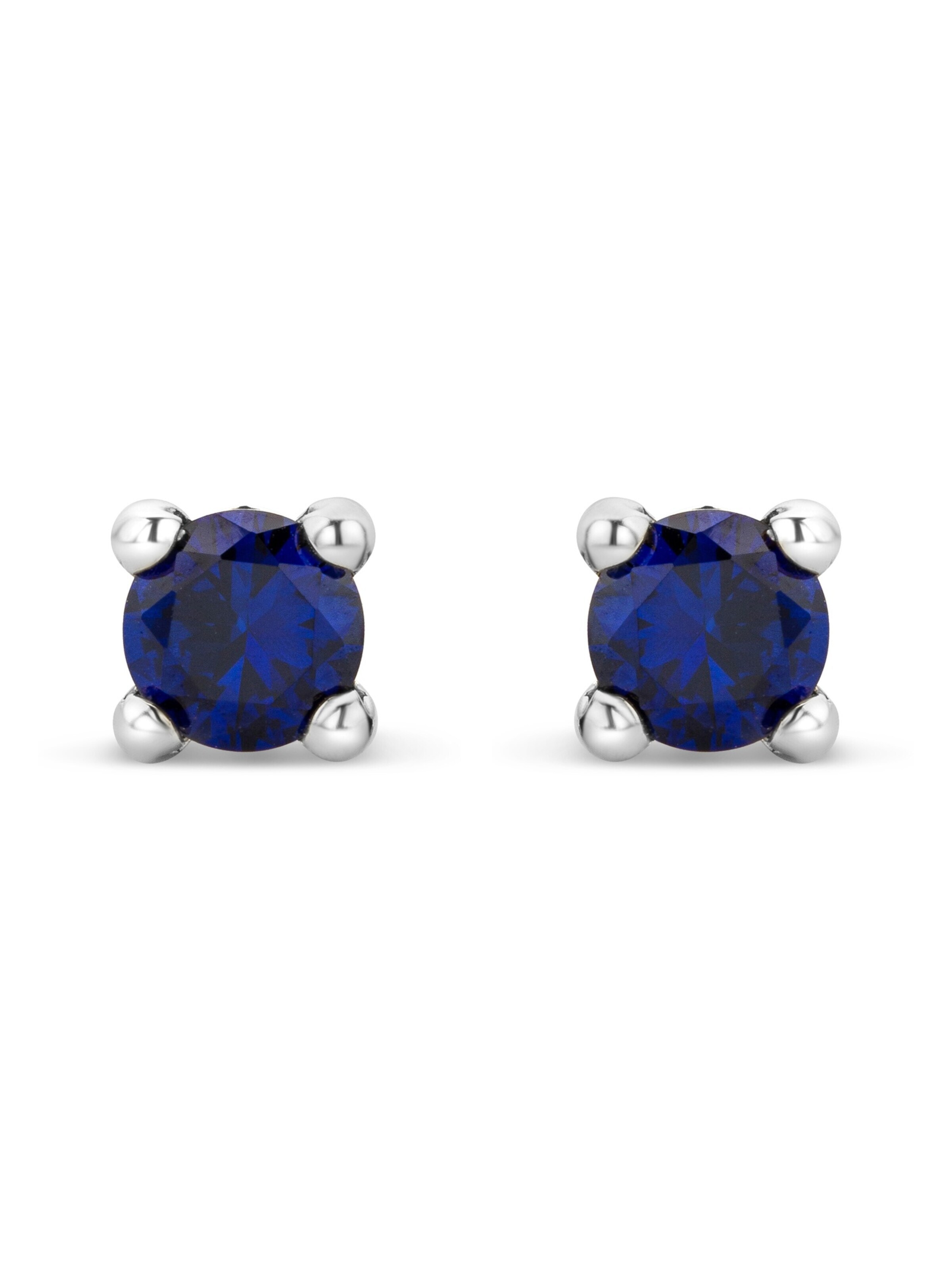 DIAMANT LETERNEL Earrings 'Ohrringe aus 375 Weißgold mit Saphir' in Silver