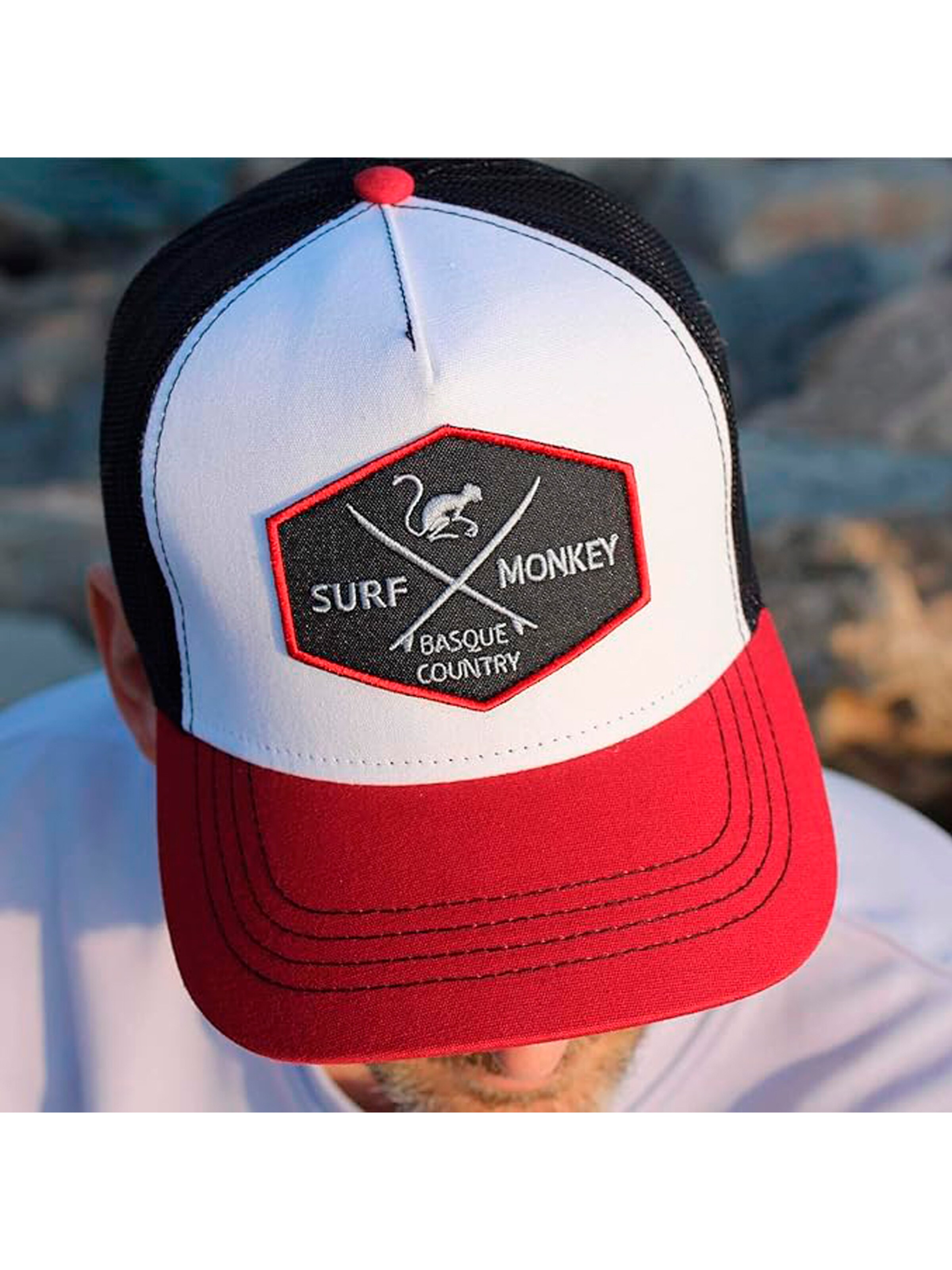 Surf Monkey - Gorra deportiva en rojo