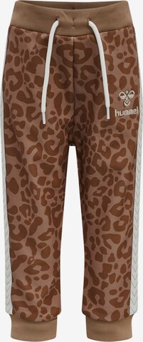 Hummel Regular Workout Pants 'NAOMI' in Brown: front