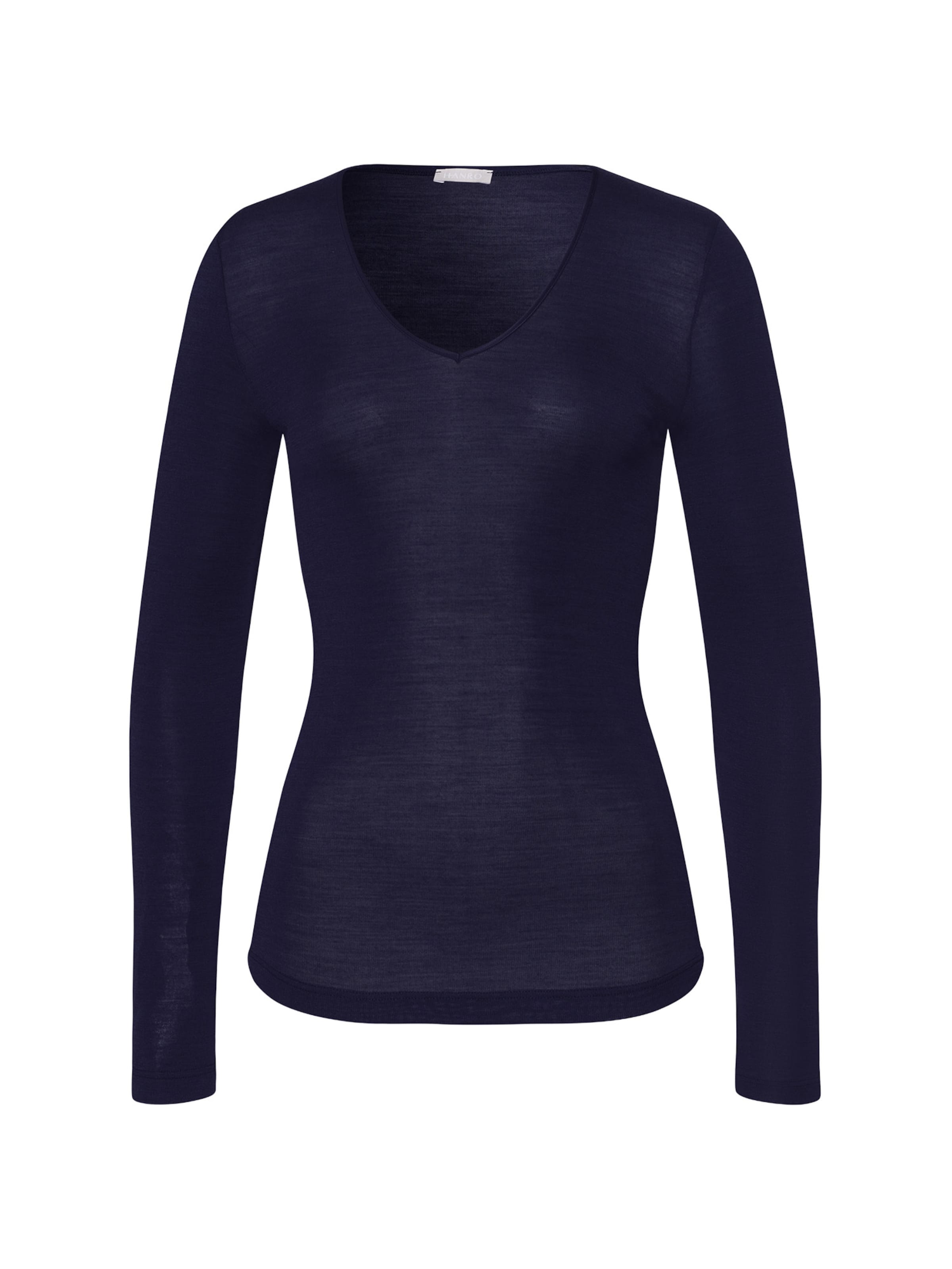 Hanro Undershirt ' Woolen Silk ' in Blue: front