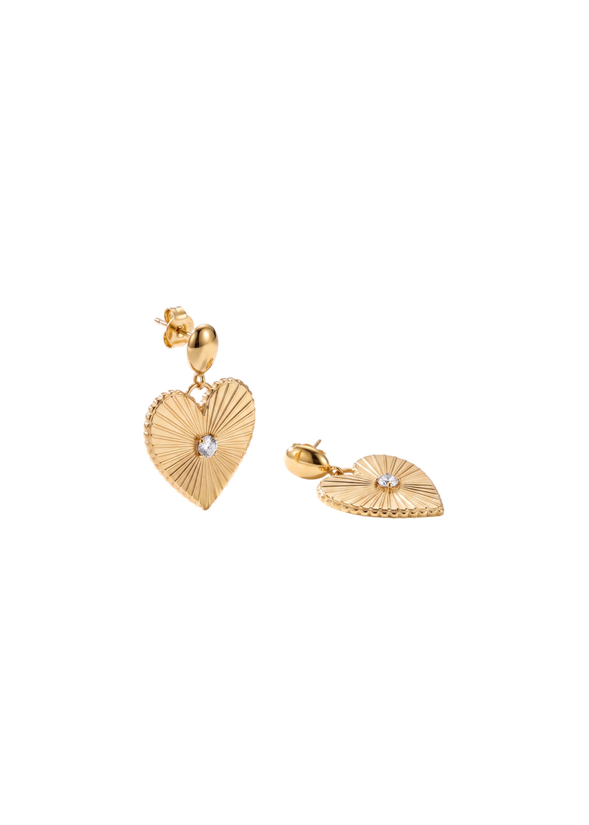 PURELEI Ohrringe 'Shining Heart' in Gold: Vorderseite