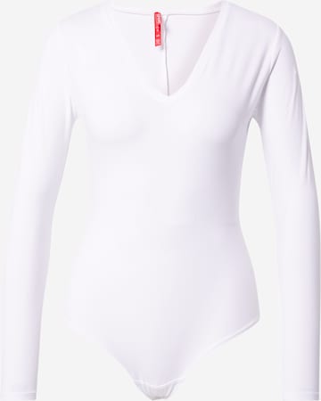 SPANX Shirt Bodysuit in White: front