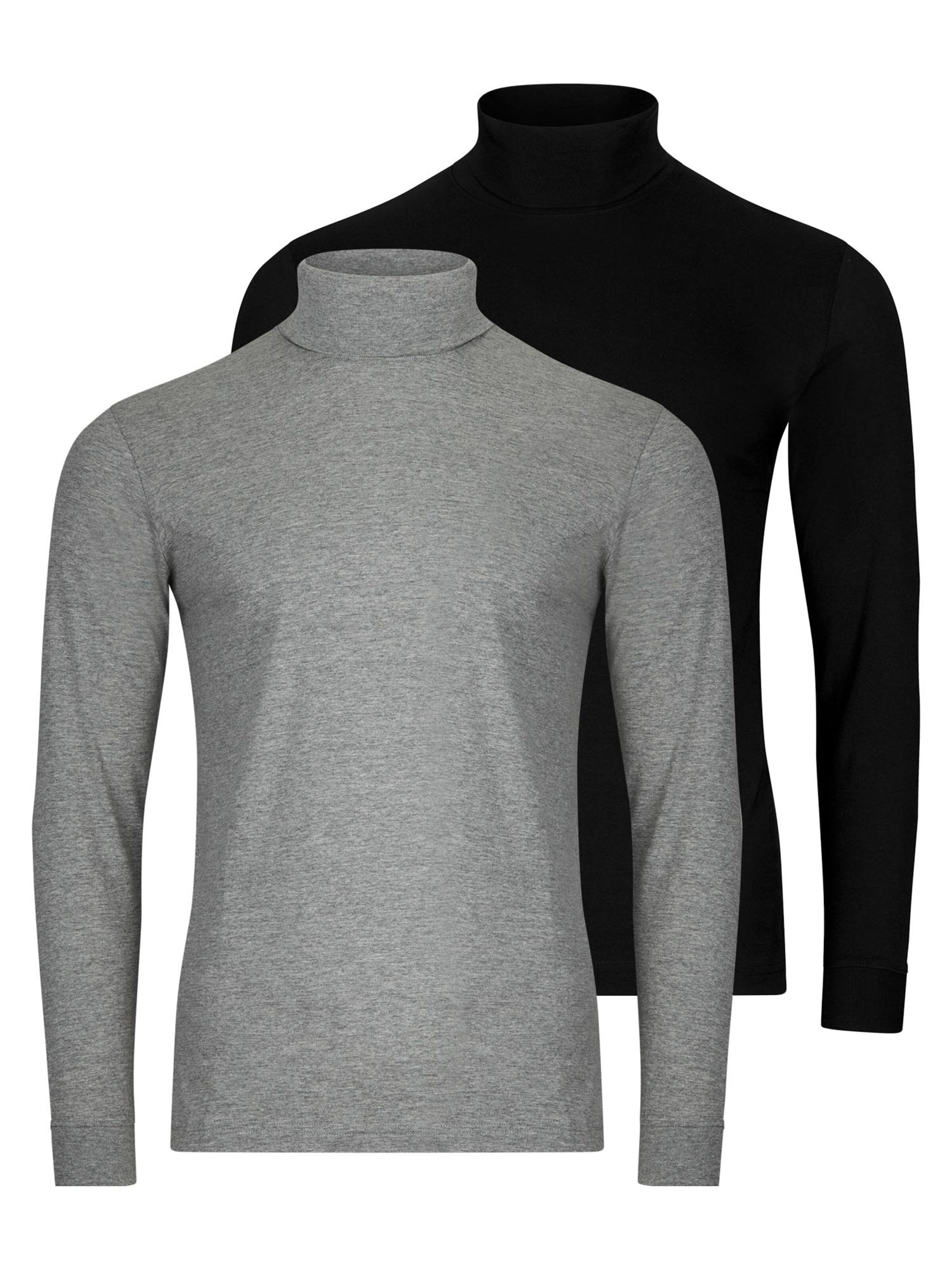 Ragman Shirt 'Basic' in Zwart: voorkant