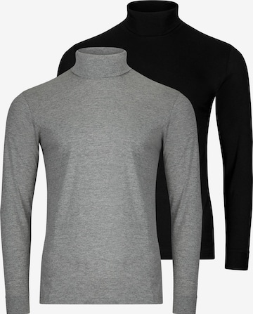 Ragman Shirt 'Basic' in Zwart: voorkant
