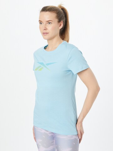 Reebok - Camisa funcionais 'Vector' em azul: frente