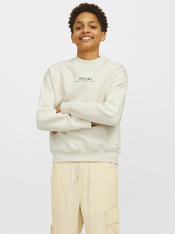 Jack & Jones Junior Sweatshirt 'Brooklyn' in Weiß: Vorderseite