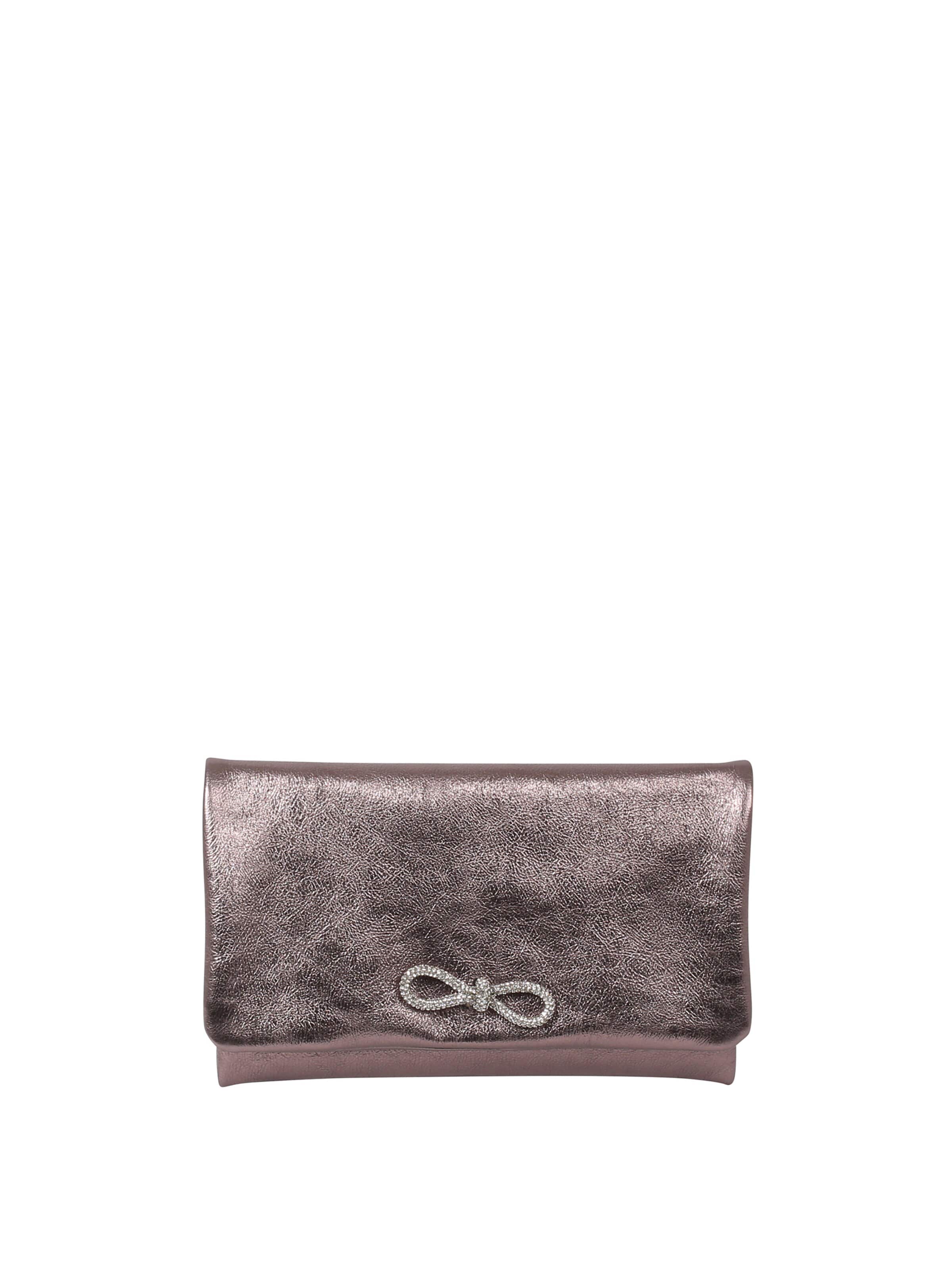 ABRO Clutch 'STRASS' in Grey: front