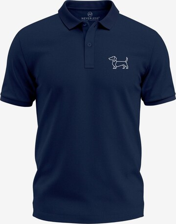 Neverless Shirt 'Dackel Polygon' in Blau: Vorderseite