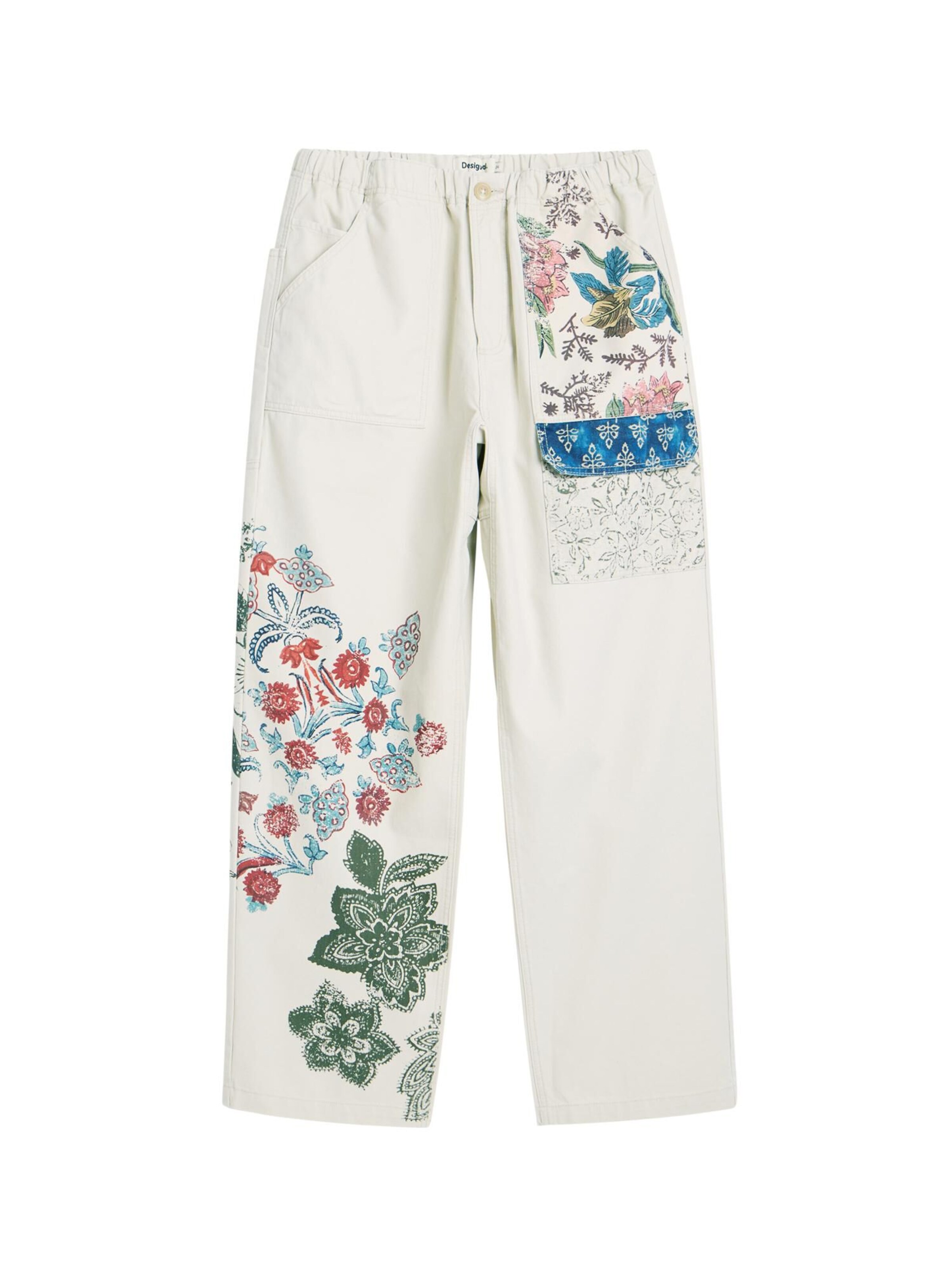 Desigualregular Cargo hlače - bijela boja: prednji dio