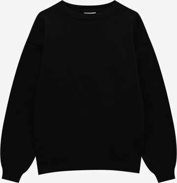 Bluză de molton de la Pull&Bear pe negru: față