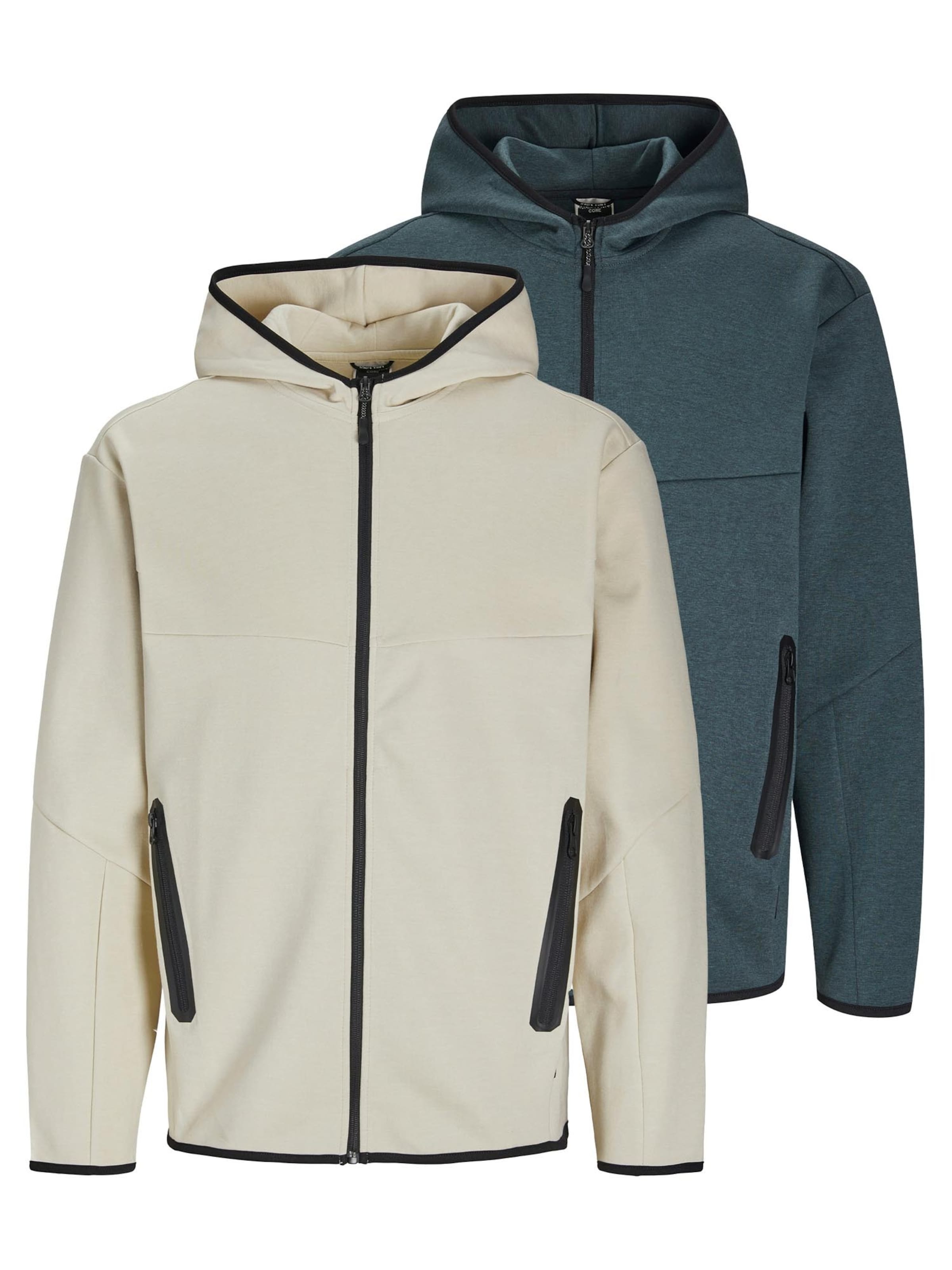 JACK & JONES Sweat jacket 'Fusion' in Blue: front