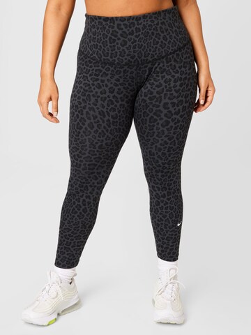 NIKE Skinny Sportovní kalhoty – šedá: přední strana