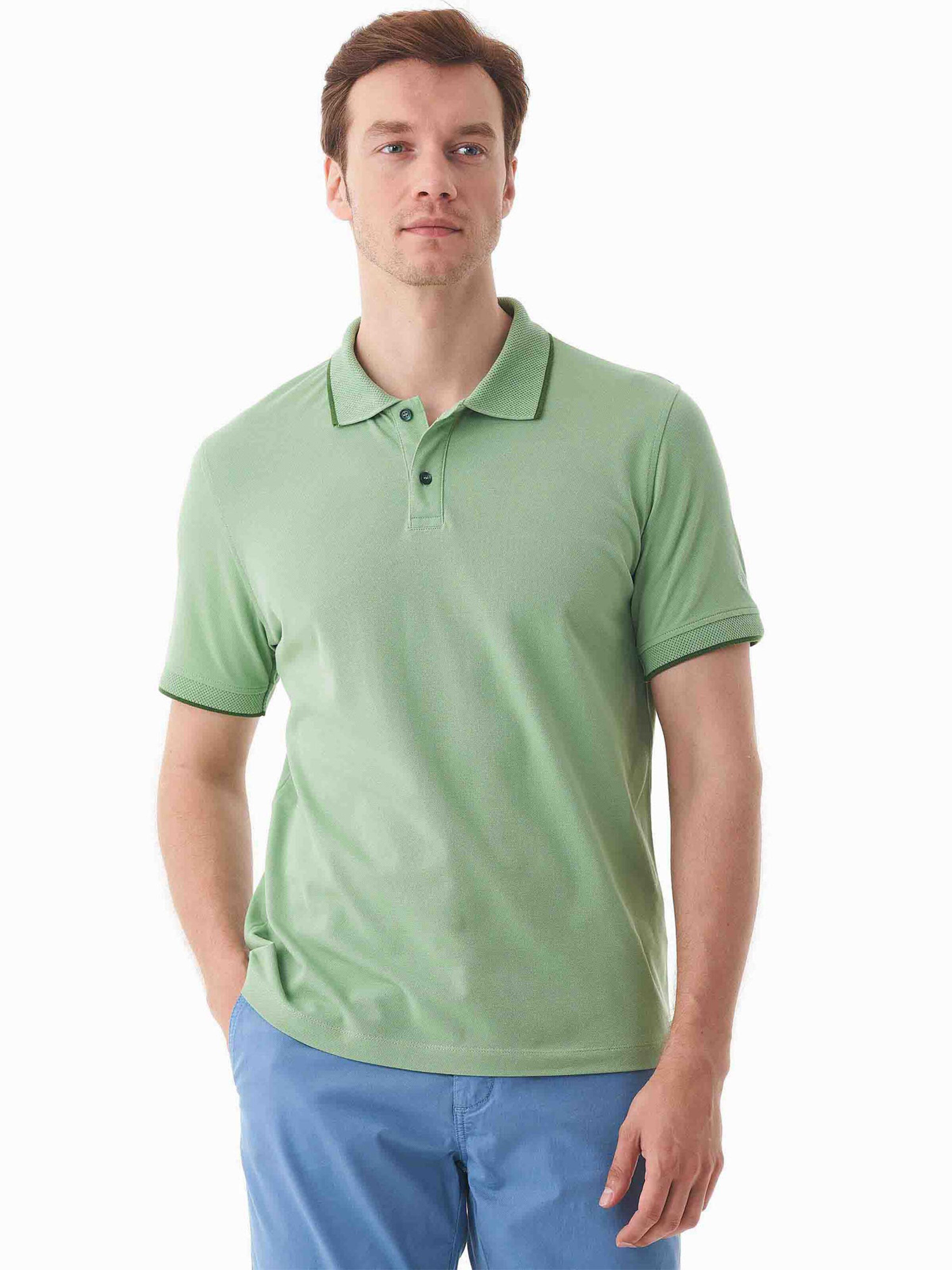 Organication Poloshirt in Grün: Vorderseite