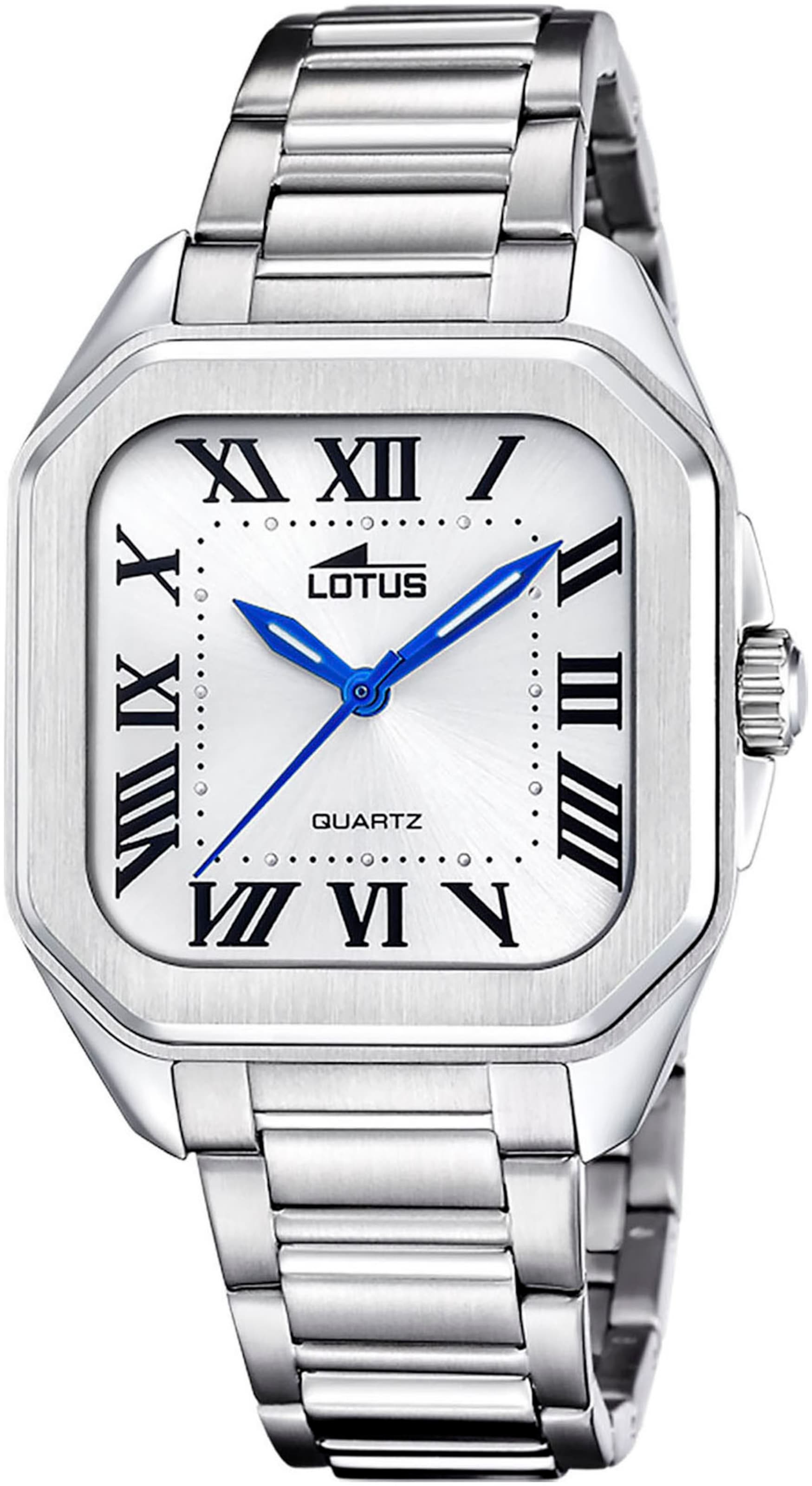 Lotus Uhr in Silber: Vorderseite