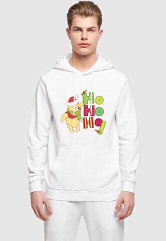 ABSOLUTE CULT Sweatshirt ' Winnie The Pooh - Ho Ho Ho Scarf' in Weiß: predná strana