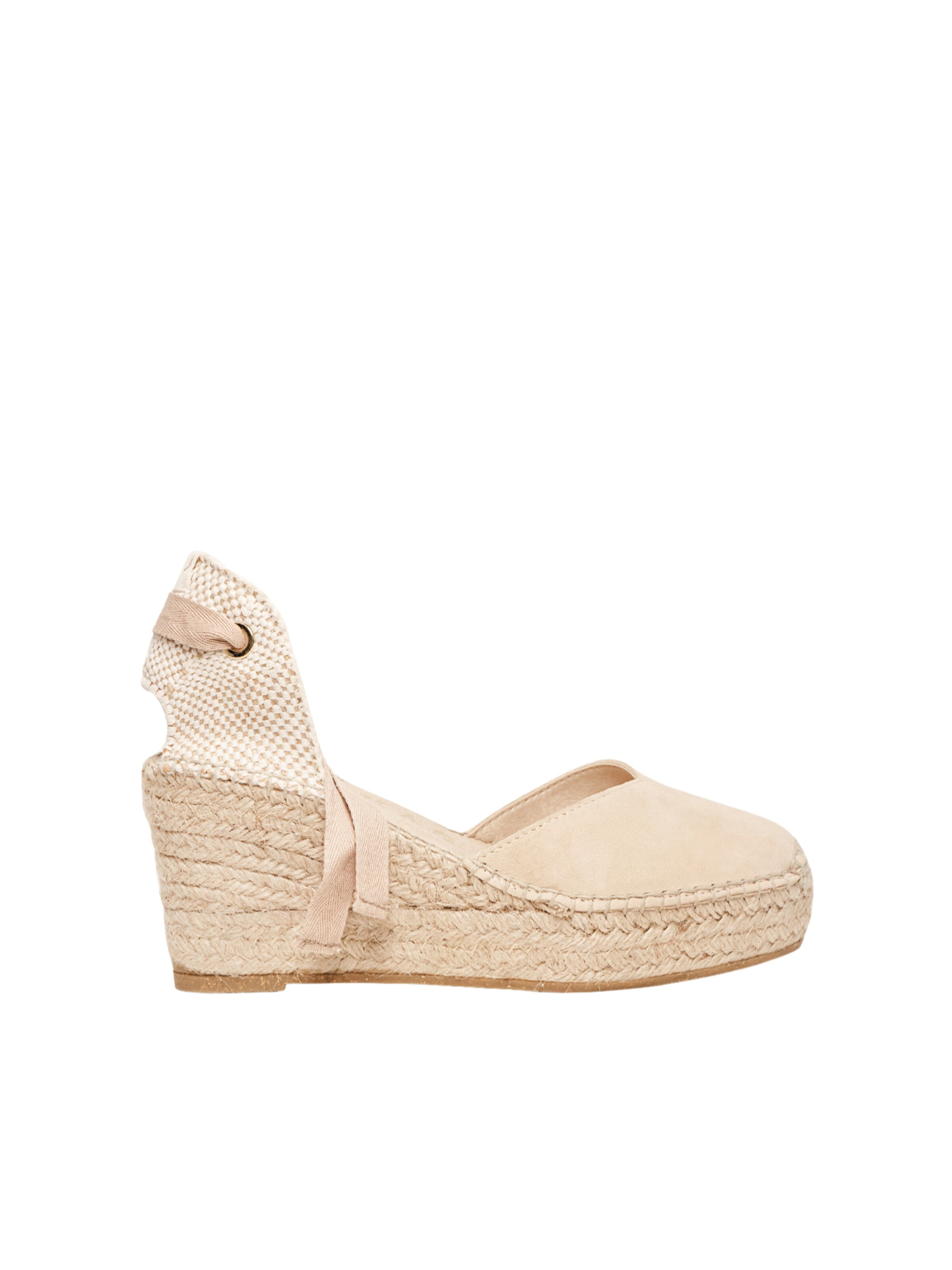 Sandalo 'Alpargata Cuña 8 cm' di Alhamas in beige: frontale