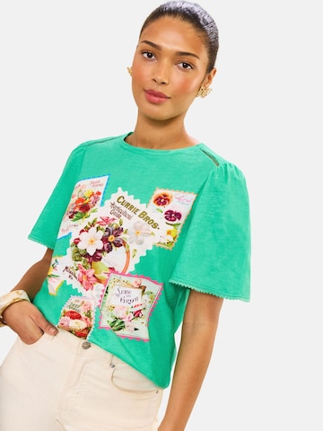 love & roses T-Shirt in Grün: Vorderseite