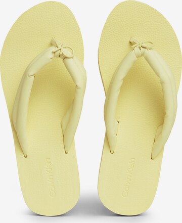 Calvin Klein T-Bar Sandals in Yellow