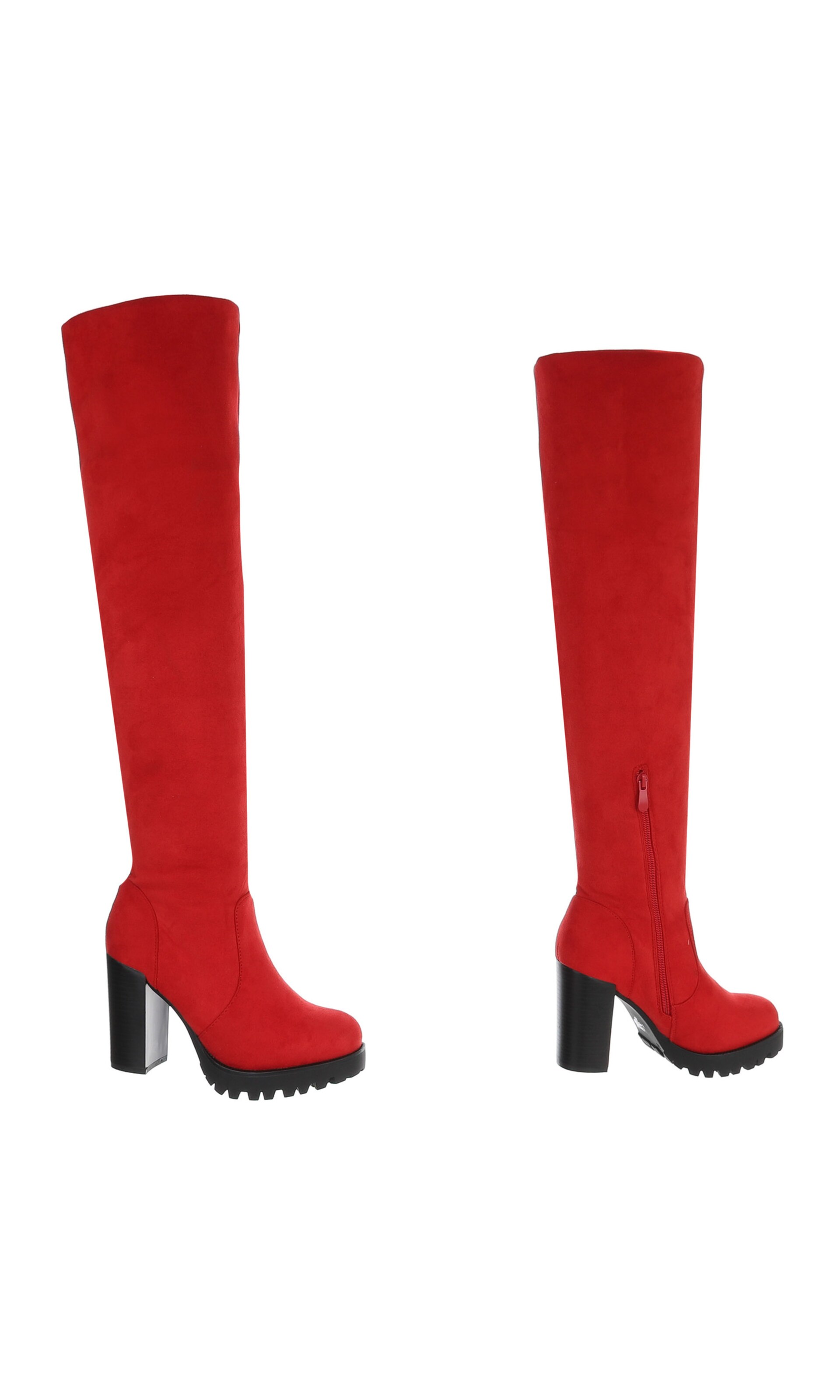 Ital-Design Overknees in Rot