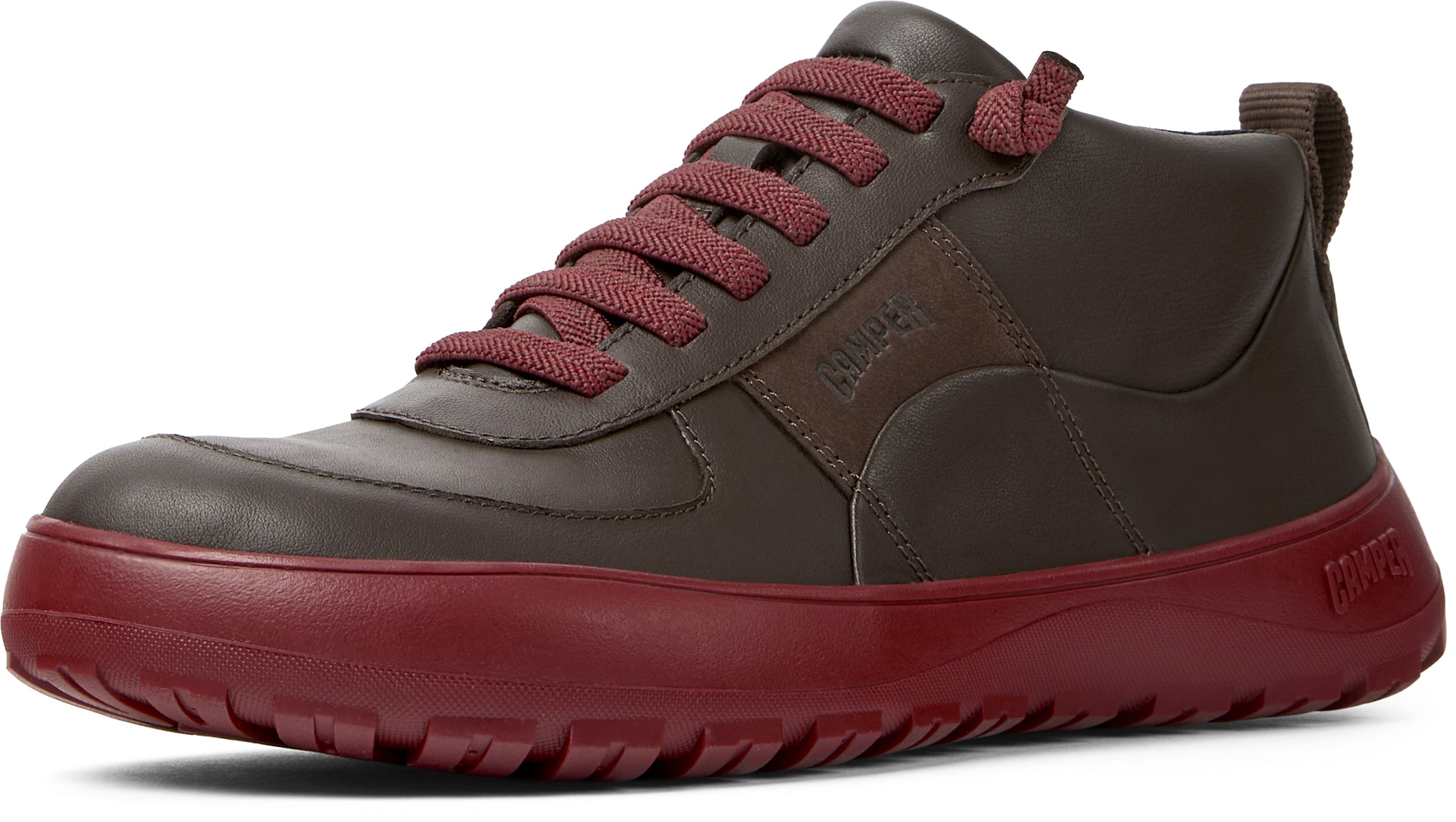 Sneaker alta ' Peu Serra ' di CAMPER in marrone: frontale