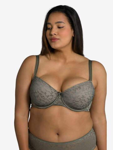 Ulla Popken T-shirt Bra 'Spacer' in Green: front