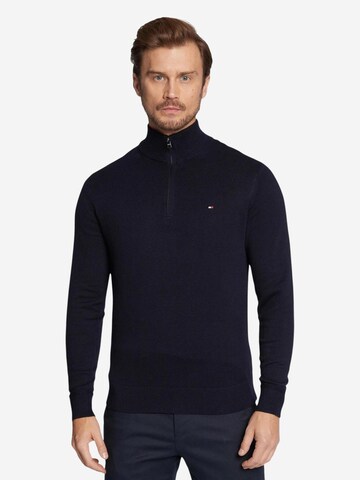 TOMMY HILFIGER Trui 'PIMA ORG CTN CASHMER MW0MW28049' in Blauw: voorkant
