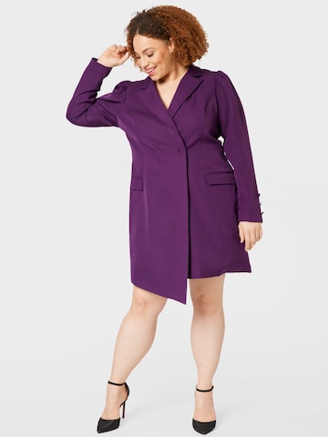 Chi Chi Curve Shirt Dress in Purple: front