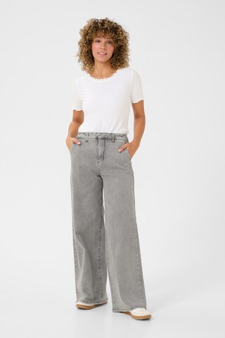 Cream Wide Leg Jeans 'Visti' i grå
