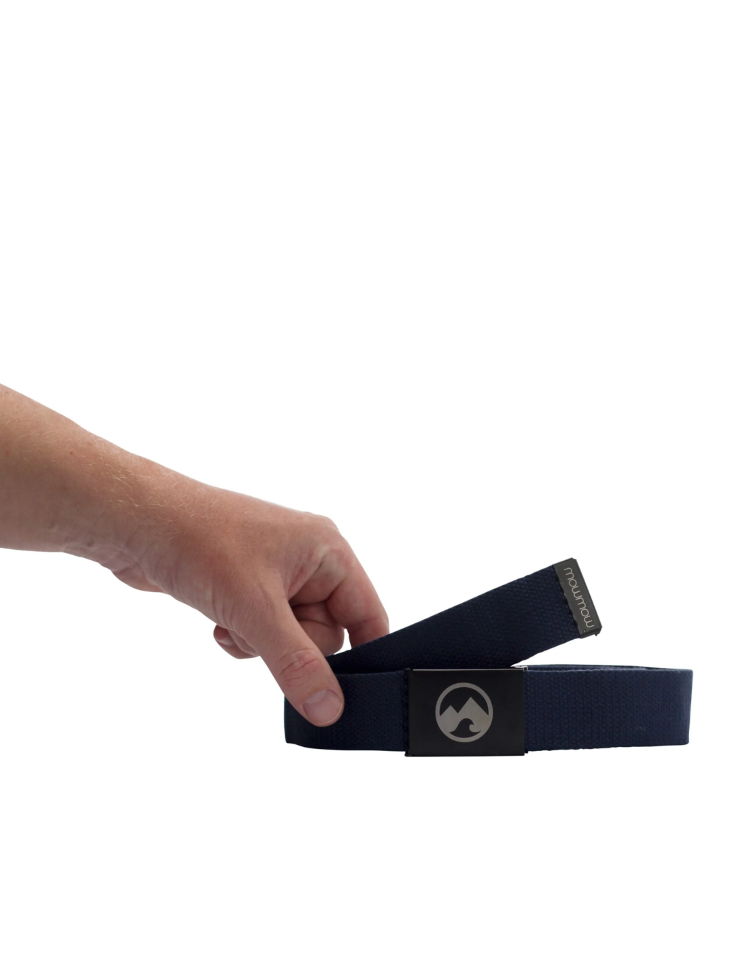 Mowmow Sportriem 'MowMow Belt - Canvas - Aluminum Buckle - 125 cm - Men - Women - Black' in Blauw