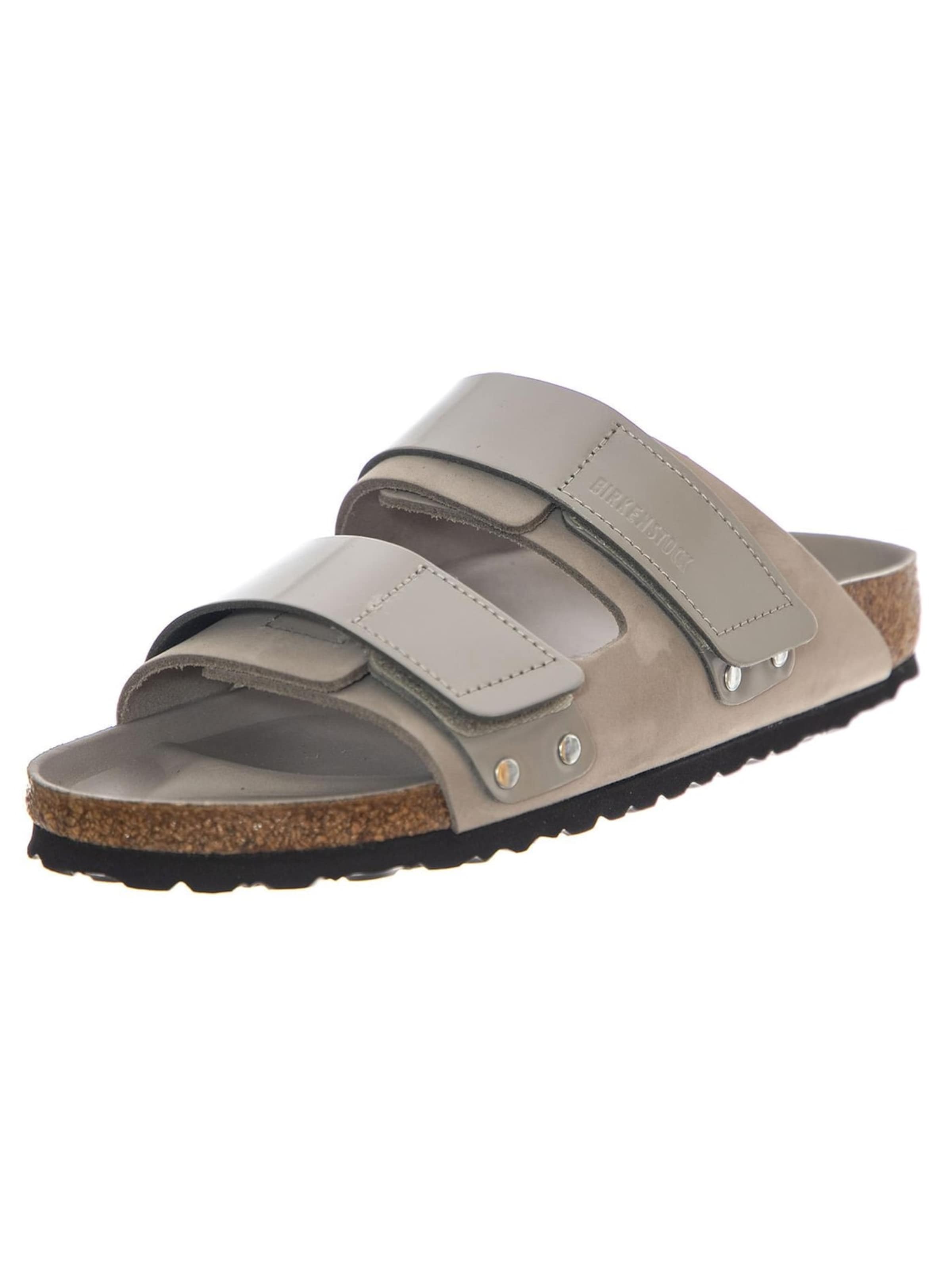BIRKENSTOCK Sandały 'Uji stone coin, Nubuck Leather/High Shine Leather' w rozmiarze 36 w kolorze szarym, Podgląd produktu