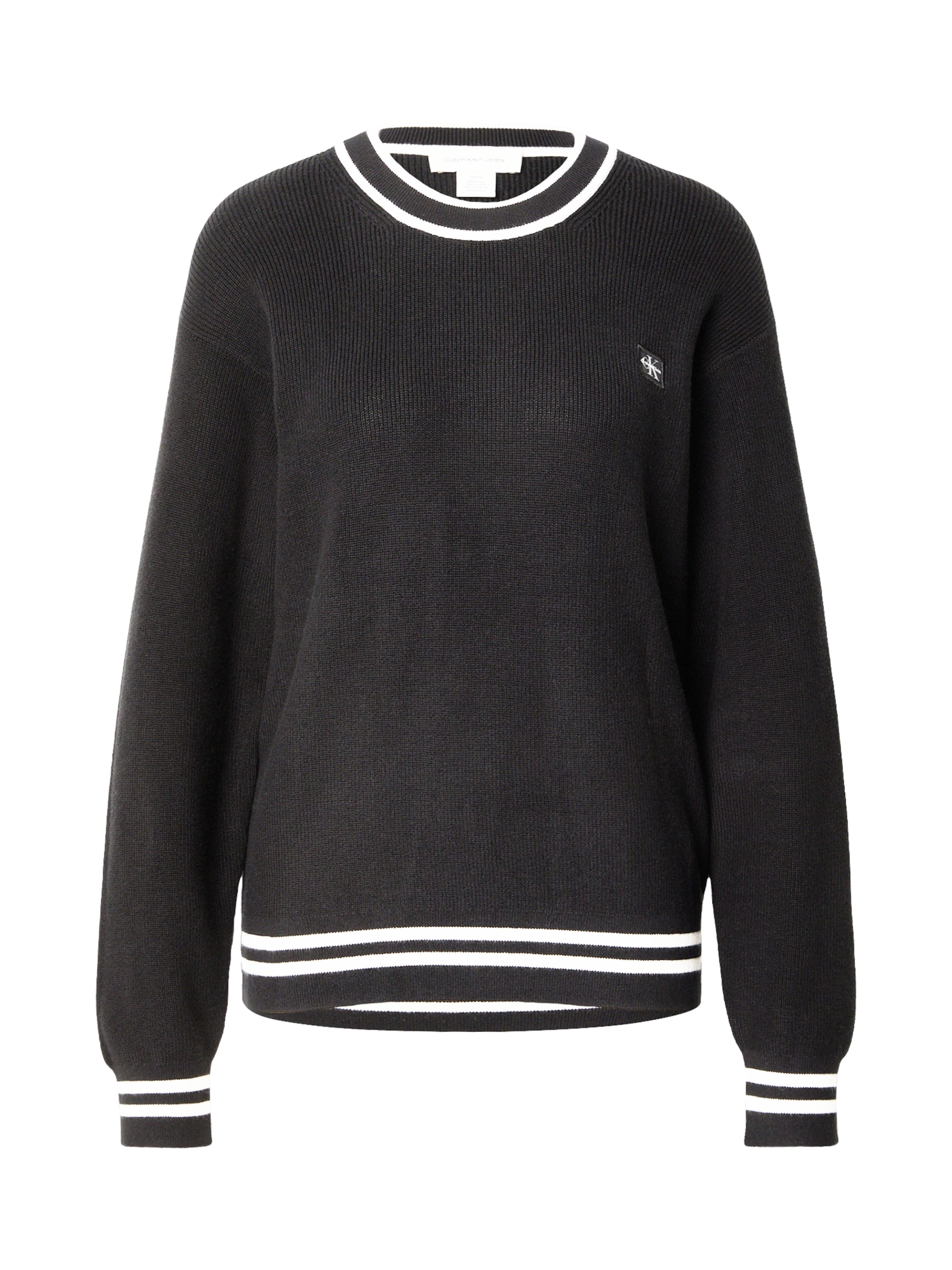 Pull-over Calvin Klein Jeans en noir : devant