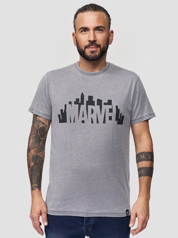 Recovered Shirt 'Marvel City' in Grijs: voorkant