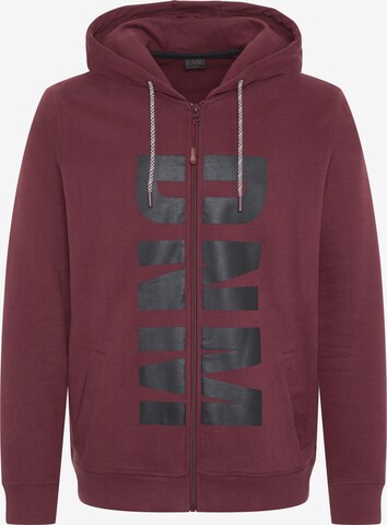 Oklahoma Jeans Zip-Up Hoodie in Brown: front