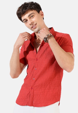 Campus Sutra Regular fit Button Up Shirt 'Joseph' in Red