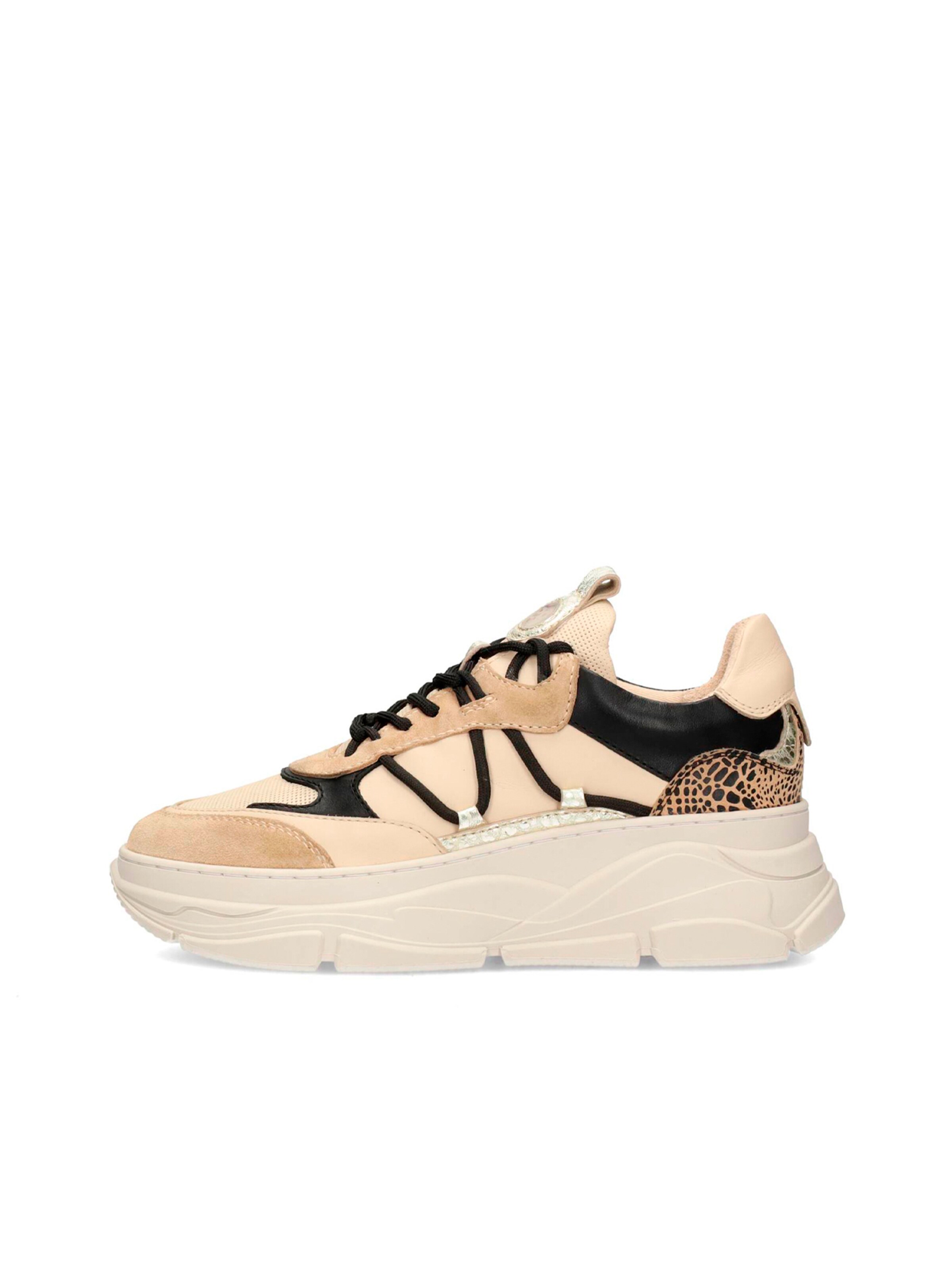 PS Poelman Sneakers laag in Beige: voorkant
