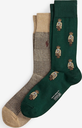 Polo Ralph Lauren Čarape u smeđa / cappuccino / tamno smeđa / tamno zelena, Pregled proizvoda