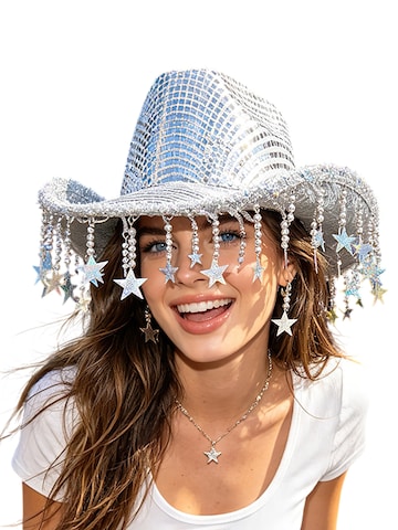 Magicshe Hat 'Glitzer Cowboy Hut' in Silver