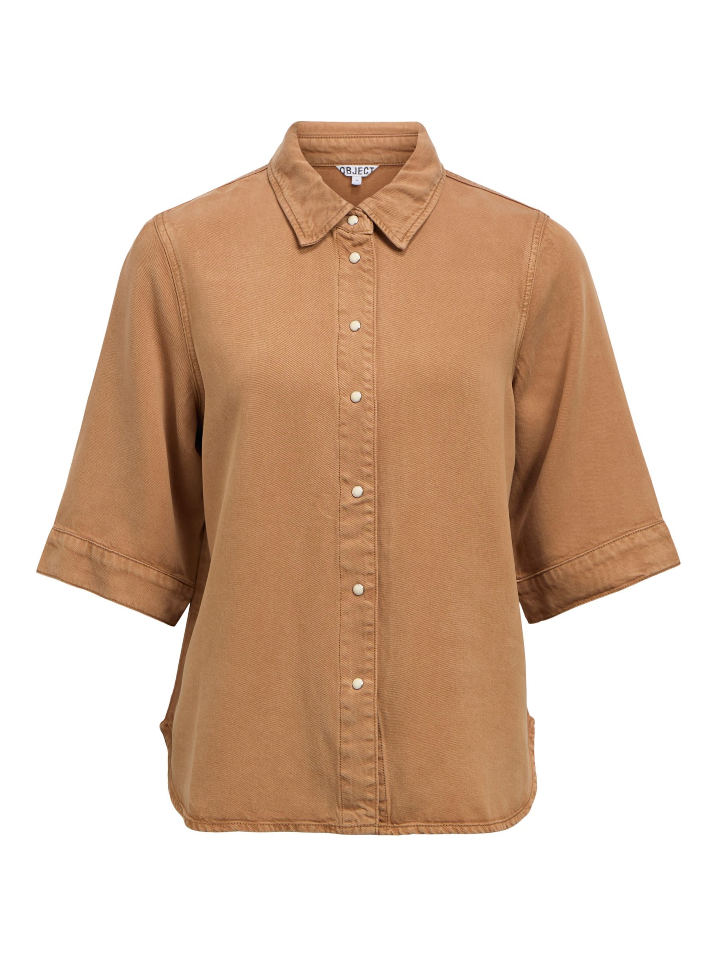 Camicia da donna 'OBJFrame' di OBJECT in marrone: frontale