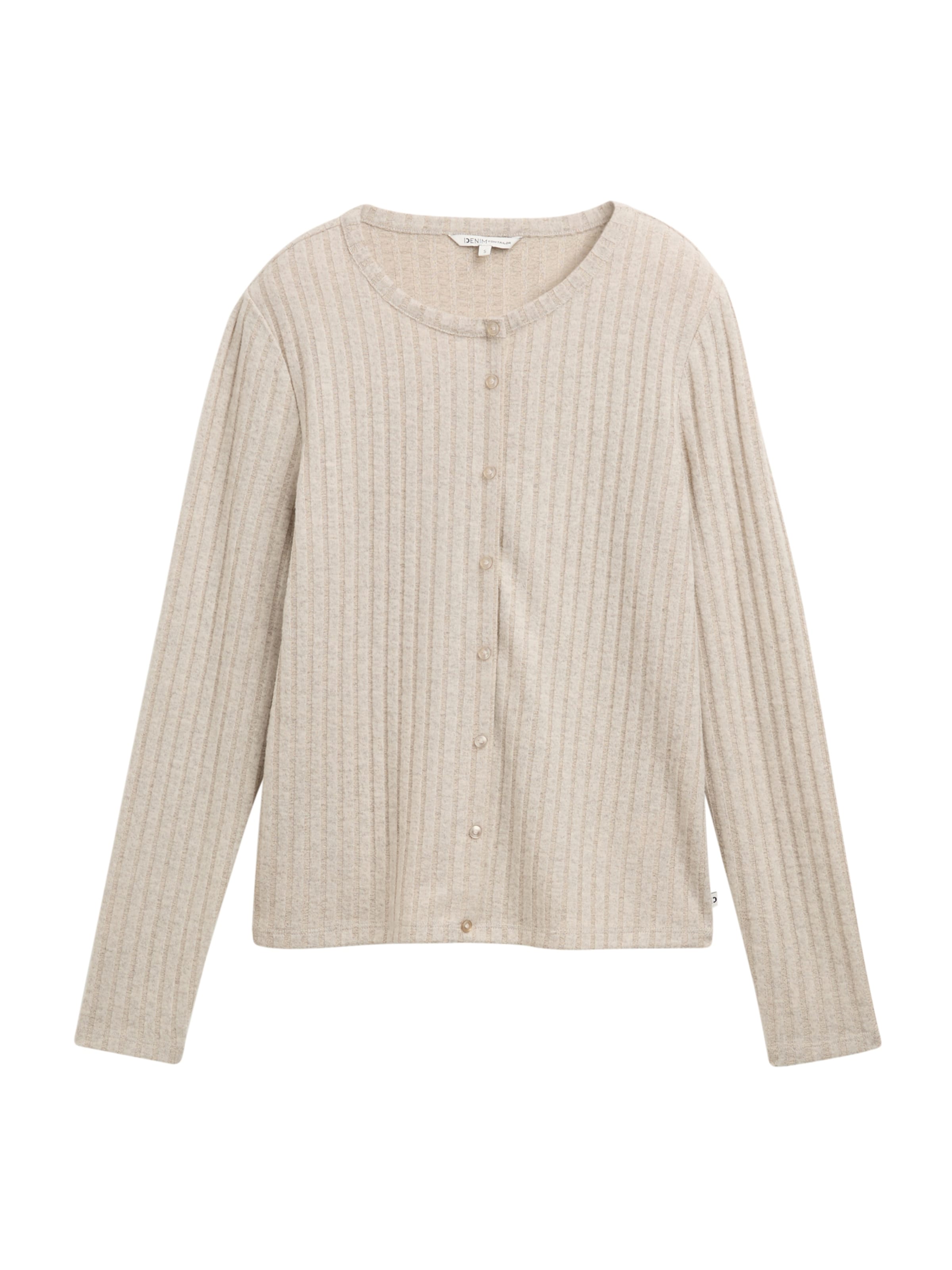 TOM TAILOR DENIM Strickjacke in Beige: Vorderseite